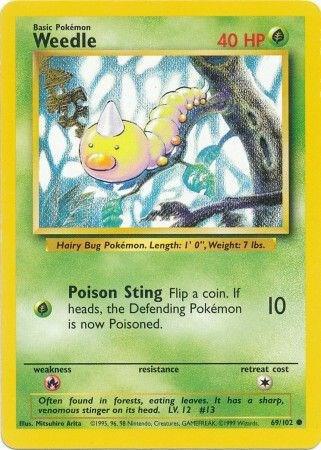 Weedle 069/102 (Base Set) - Unlimited Normal