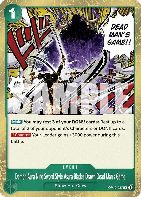Demon Aura Nine Sword Style Asura Blades Drawn Dead Man's Game OP12-037 (Legacy of the Master) - Foil