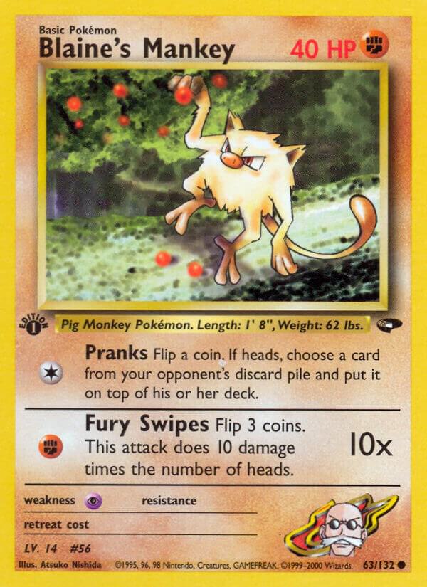 Blaine's Mankey 063/132 (Gym Challenge) - 1st Edition