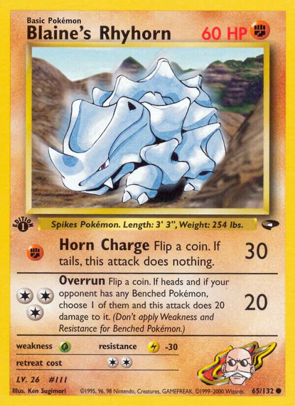 Blaine's Rhyhorn 065/132 (Gym Challenge) - 1st Edition