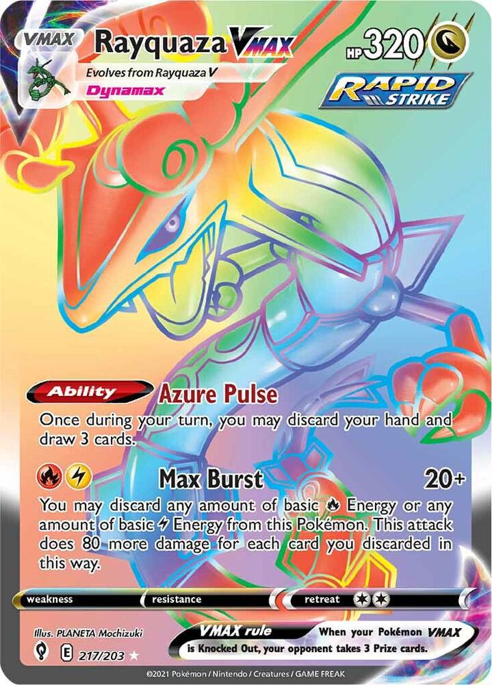 Rayquaza VMAX Secret 217/203 (SWSH07: Evolving Skies) - Holofoil