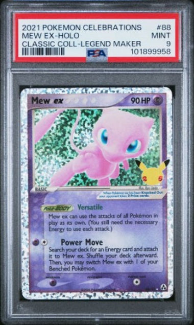 PSA 9- MEW EX #88 HOLO - 2021 POKEMON CELEBRATIONS CLASSIC COLLECTIONS - LEGEND MAKER GRADED CARD