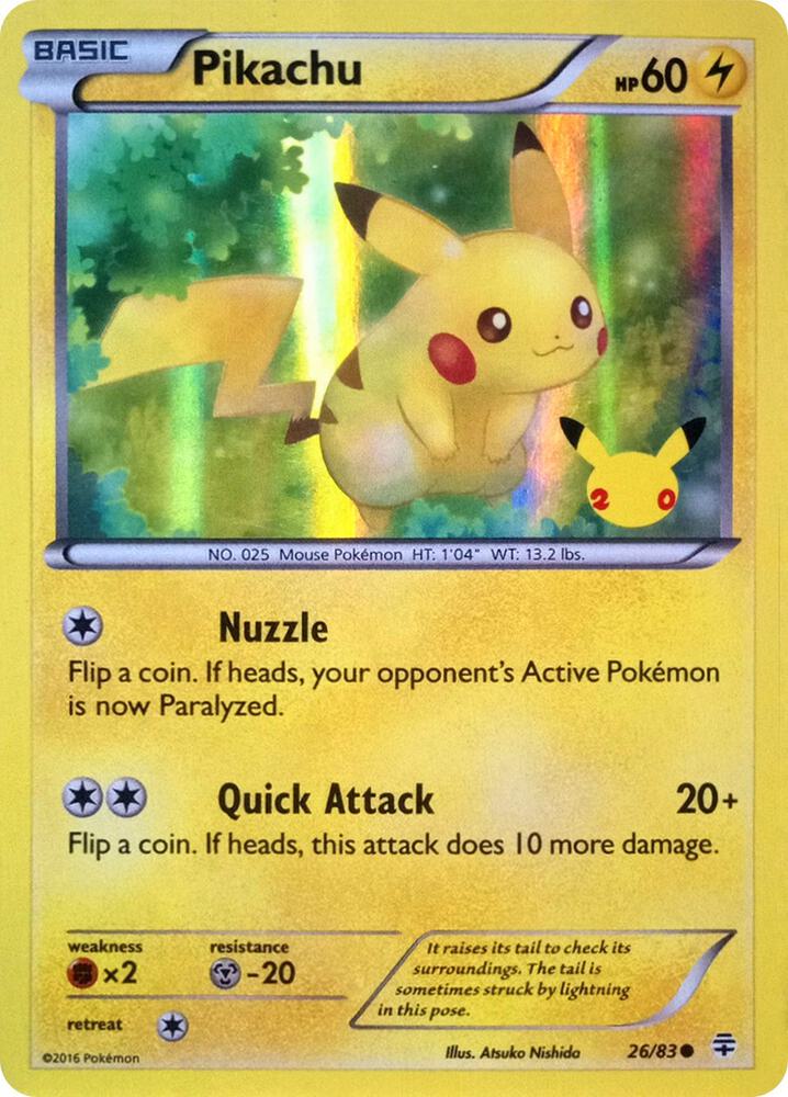 Pikachu 20th Anniversary Stamp 26/83 (Miscellaneous Cards & Products) - Holofoil