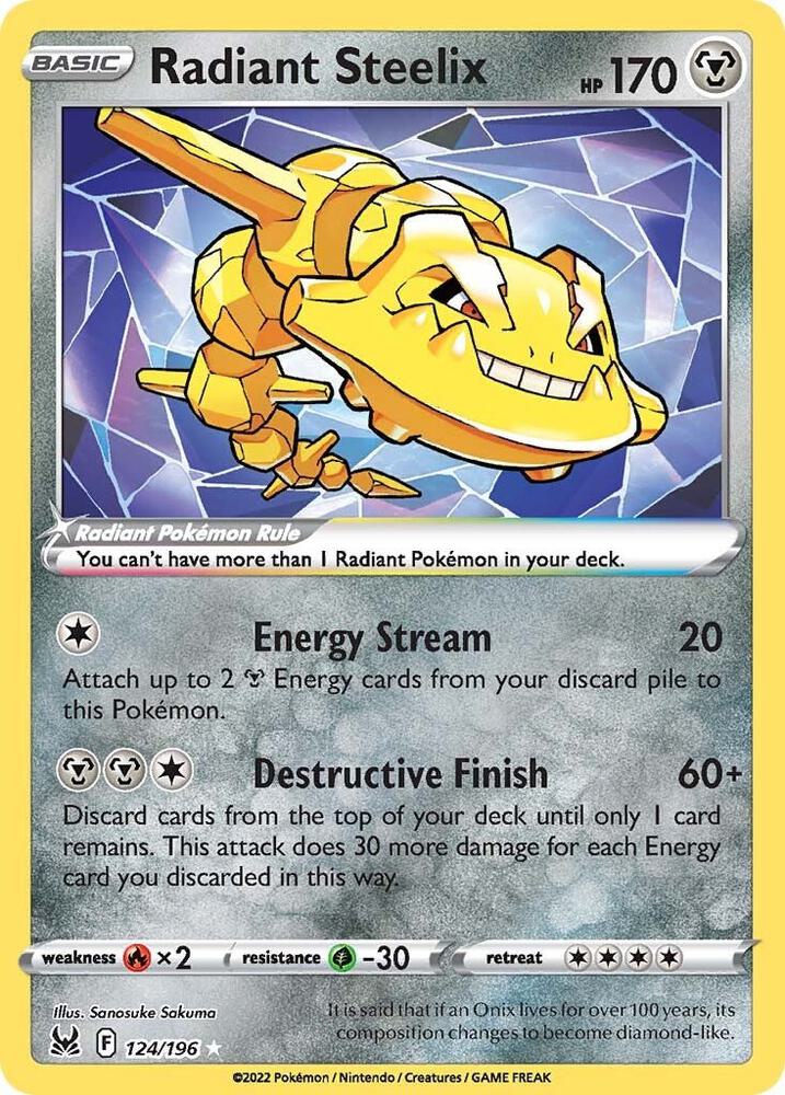 Radiant Steelix 124/196 (SWSH11: Lost Origin) - Holofoil