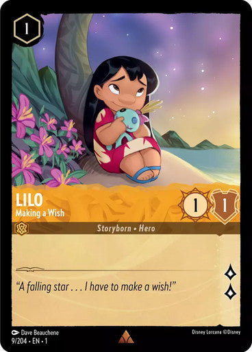 09/204 Lilo - Making a Wish- Disney Lorcana First Chapter - Common & Cold Foil Card