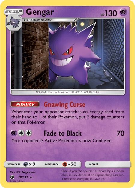 Gengar 38/111 (SM - Crimson Invasion) - Holofoil