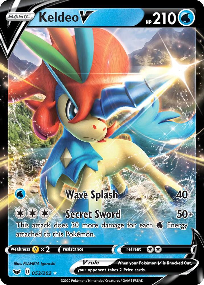 Keldeo V 053/202 (SWSH01: Sword & Shield Base Set) - Holofoil