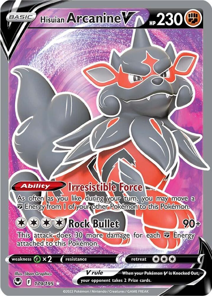 Hisuian Arcanine V 179/195 (SWSH12: Silver Tempest) - Holofoil
