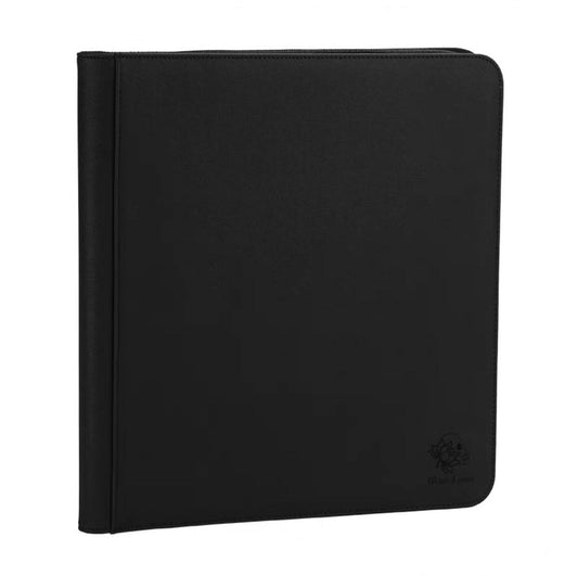CARD BINDER - 12 pocket 480 Zippered PRO Binder Folder - Black Lotus - Black