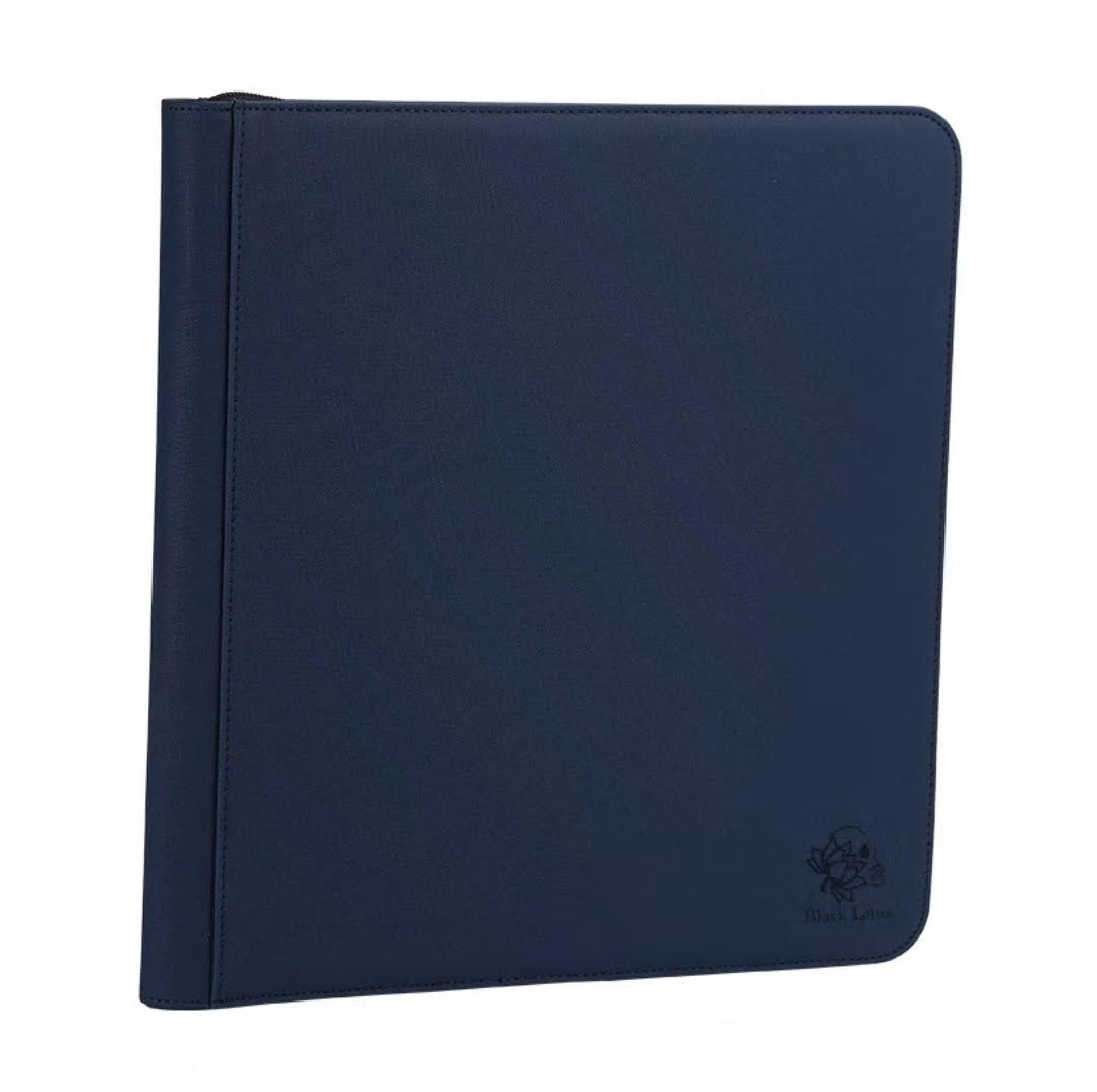 CARD BINDER - 12 pocket 480 Zippered PRO Binder Folder - Black Lotus - Navy Blue