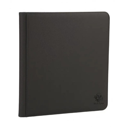 CARD BINDER - 12 pocket 480 Zippered PRO Binder Folder - Black Lotus - Grey