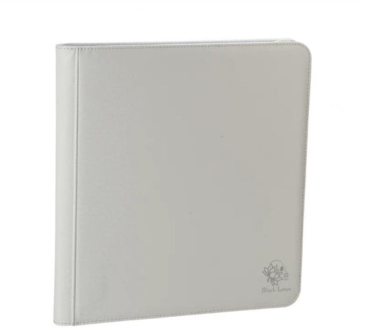 CARD BINDER - 12 pocket 480 Zippered PRO Binder Folder - Black Lotus - White