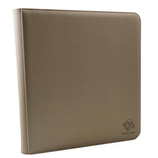 CARD BINDER - 12 pocket 480 Zippered PRO Binder Folder - Black Lotus - Brown