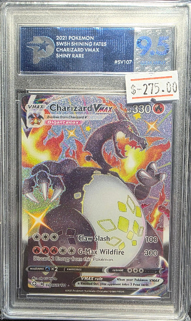 PSG 9.5 - 2021 POKEMON CHARIZARD VMAX #SV107 - SHINY RARE - SWSH SHINI Just Card Stuff PSG 9.5 - 2021 POKEMON CHARIZARD VMAX #SV107 - SHINY RARE - SWSH SHINI Just Card Stuff