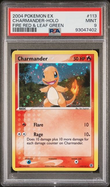 PSA 9 - CHARMANDER #113 HOLO - 2004 POKEMON EX FIRE RED & LEAF GREEN G Just Card Stuff PSA 9 - CHARMANDER #113 HOLO - 2004 POKEMON EX FIRE RED & LEAF GREEN G Just Card Stuff