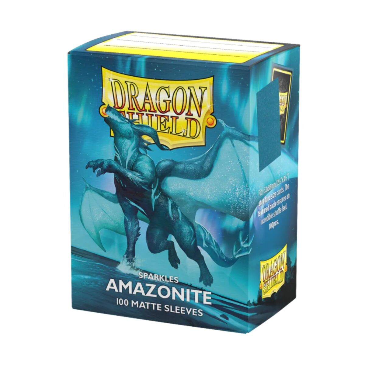 DRAGON SHELD: BOXED 100 CARD GAMING SLEEVES - MATTE SPARKLES: AMAZONITE