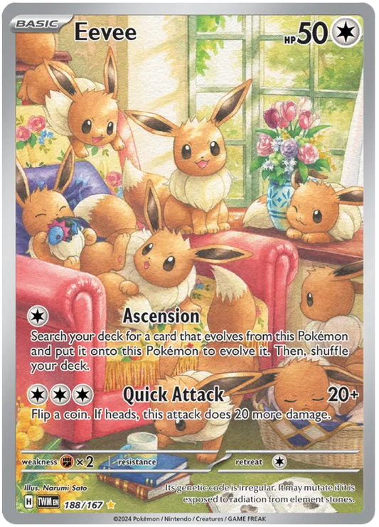 EEVEE #188 POKEMON CARD - SCARLET & VIOLET TWILIGHT MASQERADE