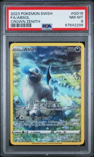 PSA 8- ABSOL #GG16 FULL ART - 2023 POKEMON SWORD & SHIELD - CROWN ZENITH GRADED CARD