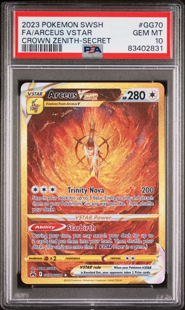 PSA 10 - #GG70 POKEMON ARCEUS VSTAR- 2023 SWORD & SHIELD CROWN ZENITH SECRET GRADED CARD