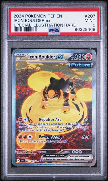 PSA 9 - #207 POKEMON IORN BOULDER EX - 2024 TEMPORAL FORCES - SPECIAL ILLUSTRATION RARE