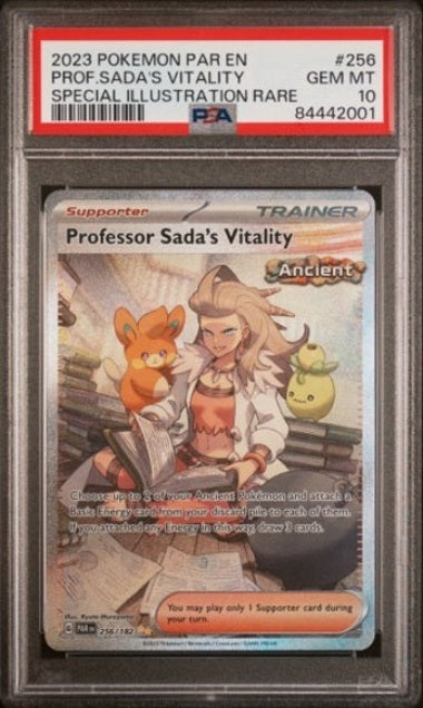 PSA 9 - PROFESSOR SADA'S VITALITY #256 SPECIAL ILLUSTRATION RARE - 2023 POKEMON PARADOX RIFT GRADED CARD