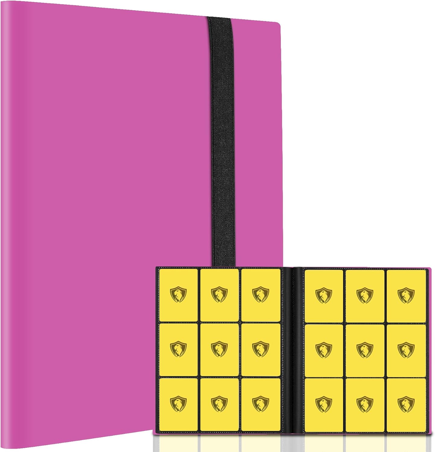 9Pkt Premium Binder - Pink - 360 pocket- Side-loading Pockets - Elasticized Closure Band