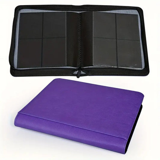 Top Loader Zip Folder 4 pocket 112 slot Purple Binder - 35 Pt