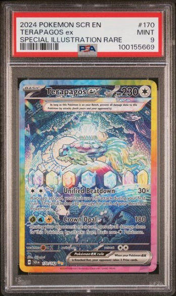PSA 9- #170 POKEMON TERAPAGOS EX- 2024 STELLAR CROWN