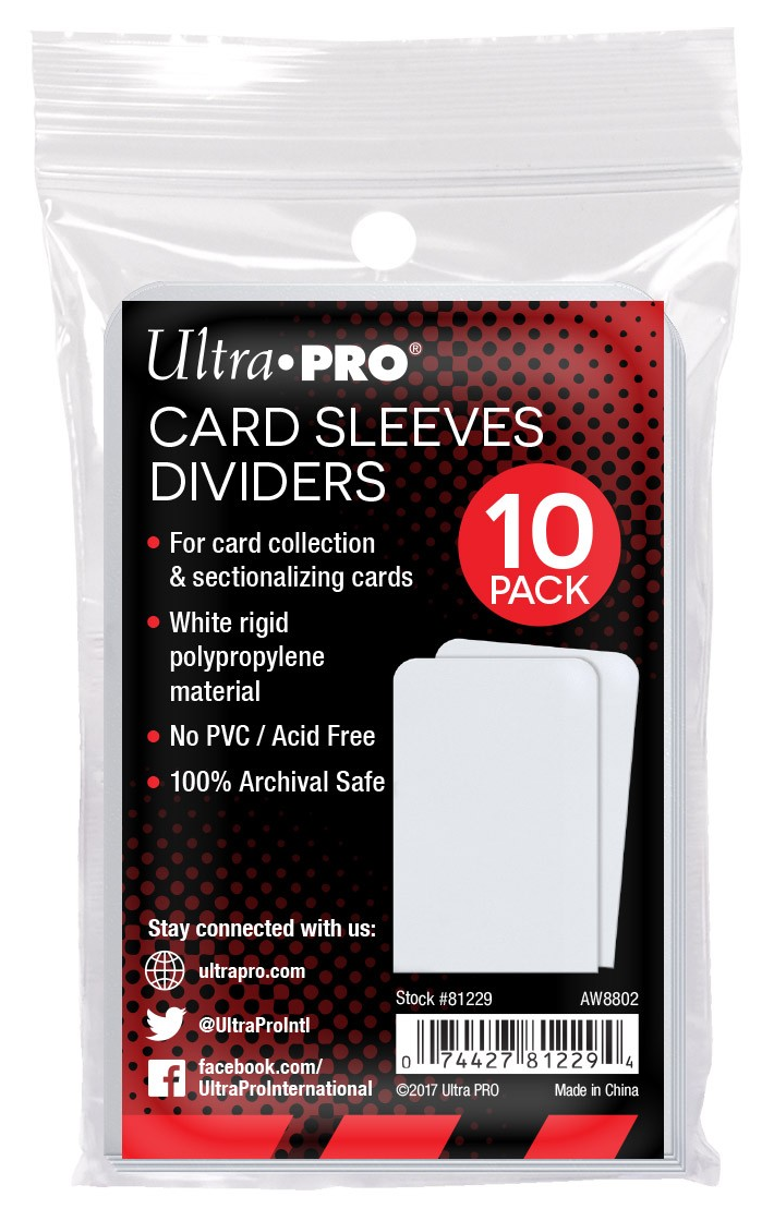 Ultra Pro Trading Card Dividers - 10PK Standard - White