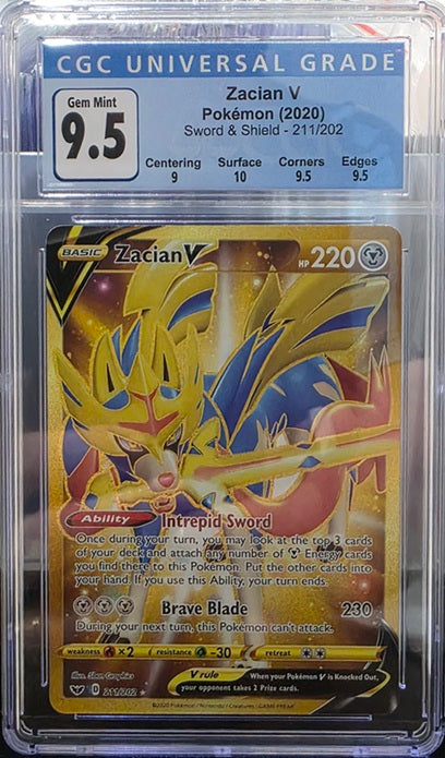 CGC 9.5 - Zacian V #211 - Pokemon 2020 Sword & Shield Graded Card