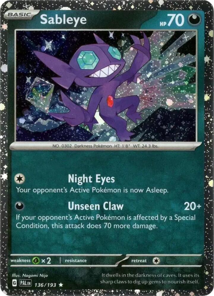Sableye 136/193 (Miscellaneous Cards & Products) - Cosmo Holofoil