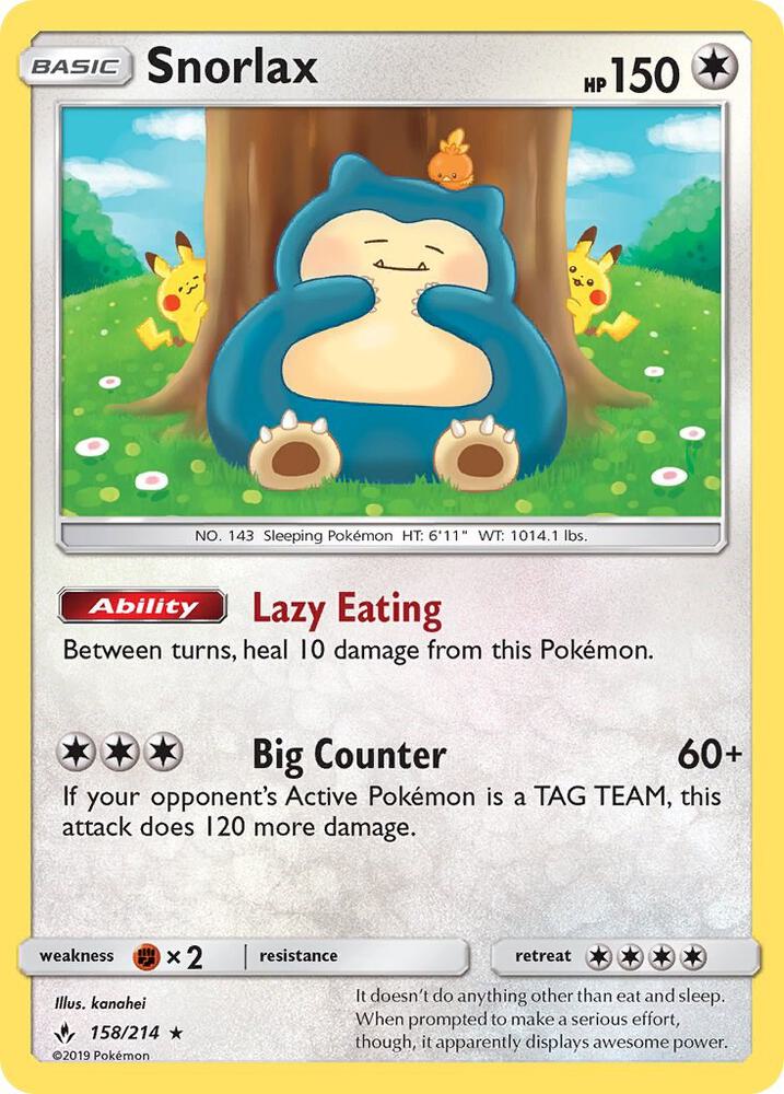 Snorlax 158/214 (SM - Unbroken Bonds) - Holofoil