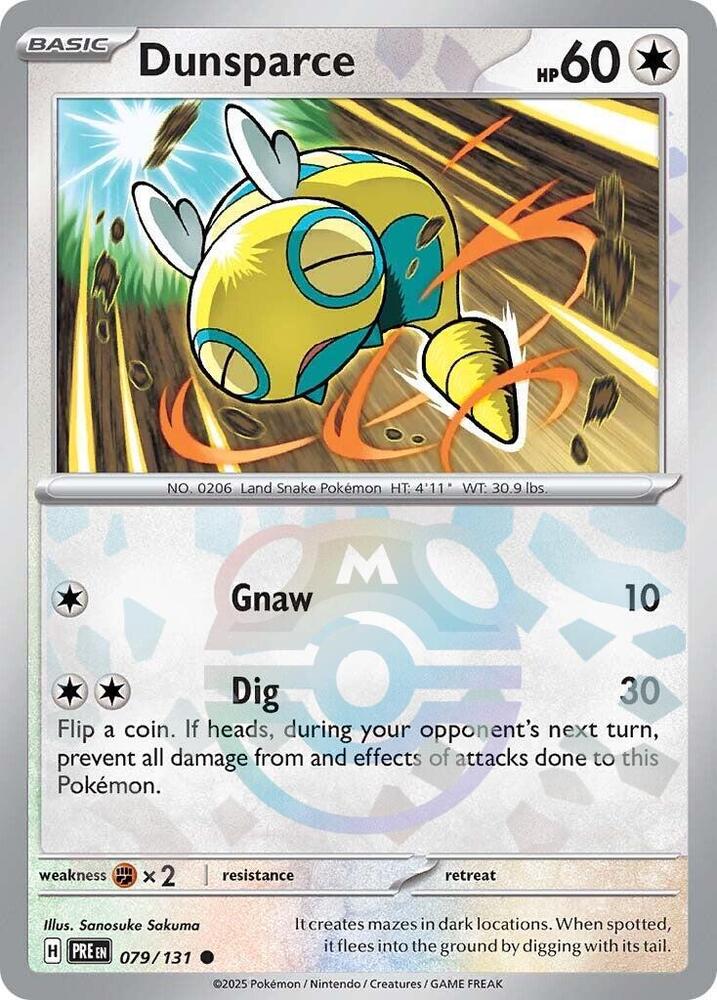 Dunsparce 079/131 (SV: Prismatic Evolutions) - Master Ball Holofoil