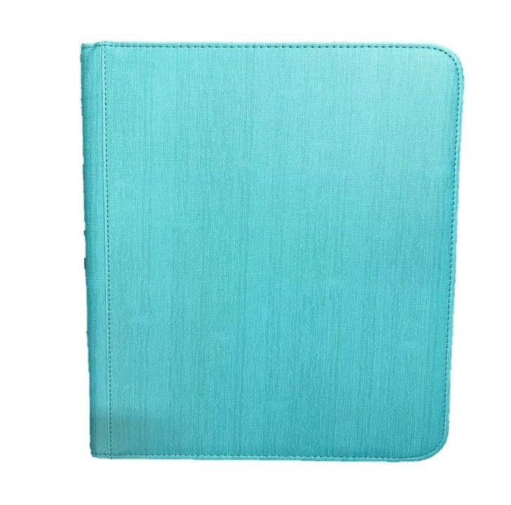 CARD BINDER - 12 pocket 480 Zippered PRO Binder Folder - AQUA