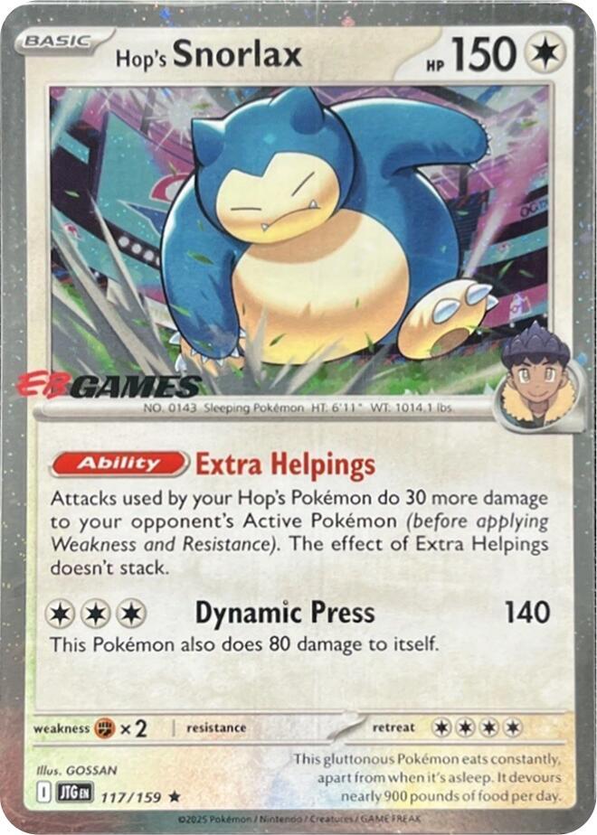 Hop's Snorlax EB Games 117/159 (Miscellaneous Cards & Products) - Cosmo Holofoil