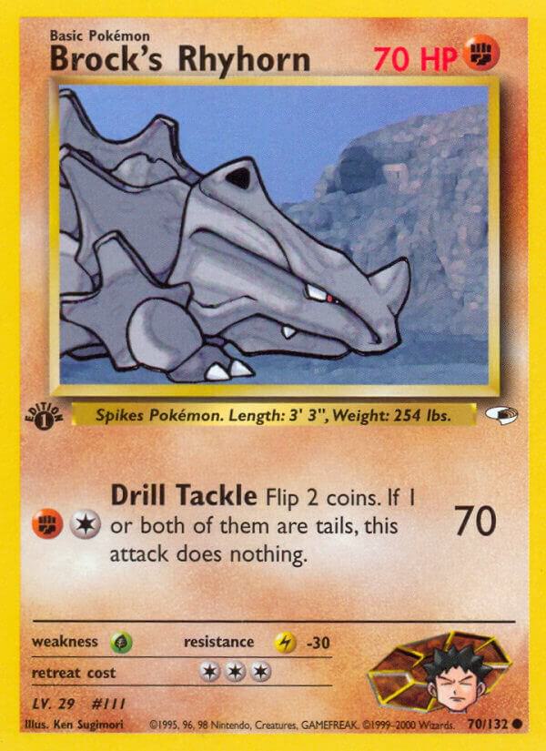 Brock's Rhyhorn 070/132 (Gym Heroes) - 1st Edition