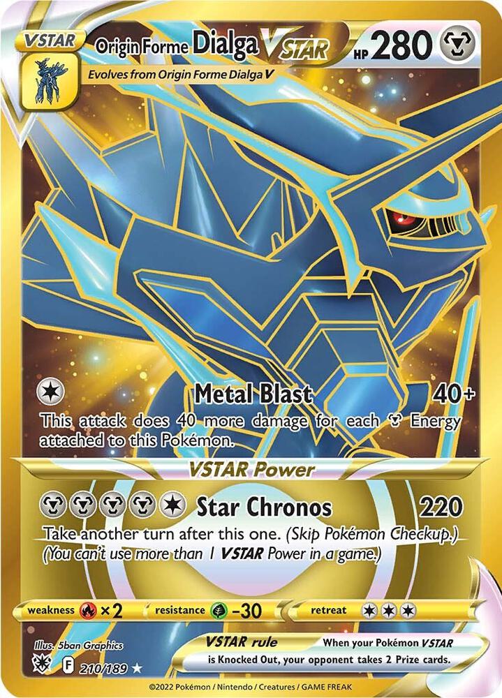 Origin Forme Dialga VSTAR Secret 210/189 (SWSH10: Astral Radiance) - Holofoil
