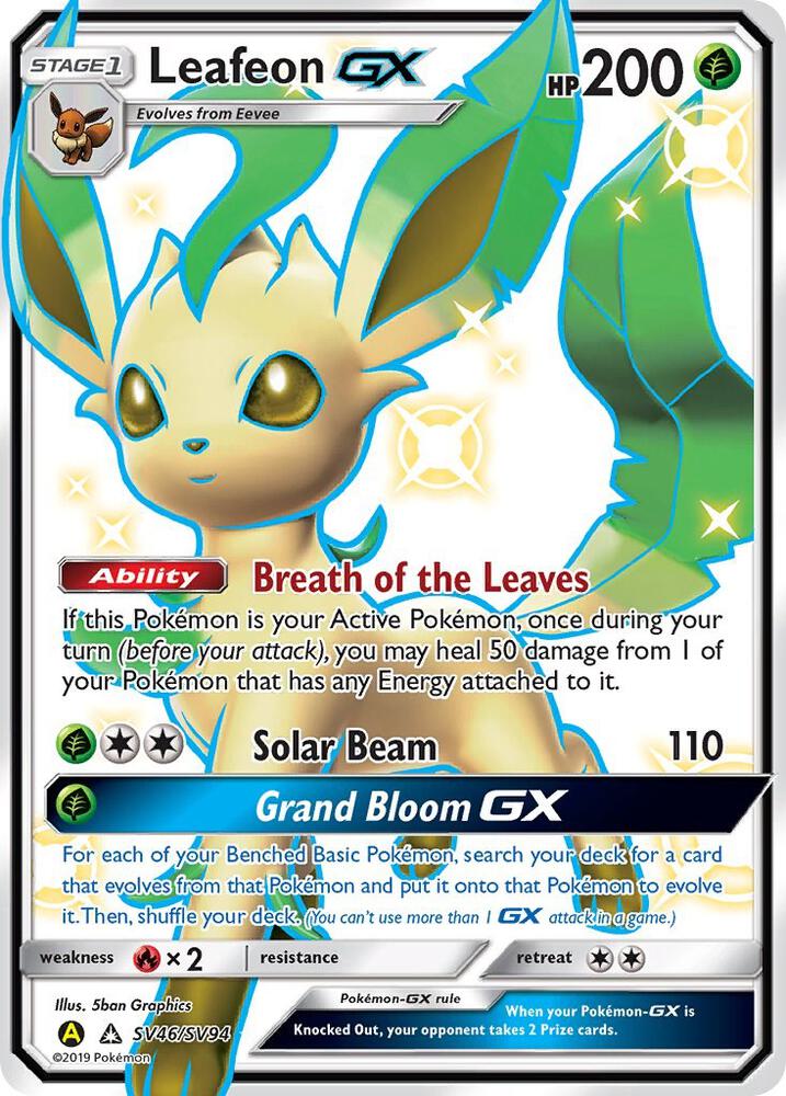 Leafeon GX SV46/SV94 (Hidden Fates: Shiny Vault) - Holofoil