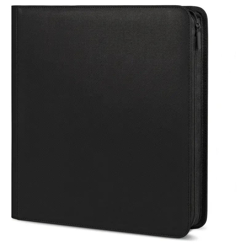 CARD BINDER - 12 pocket 480 Zippered PRO Binder Folder - BLACK Just Card Stuff CARD BINDER - 12 pocket 480 Zippered PRO Binder Folder - BLACK Just Card Stuff