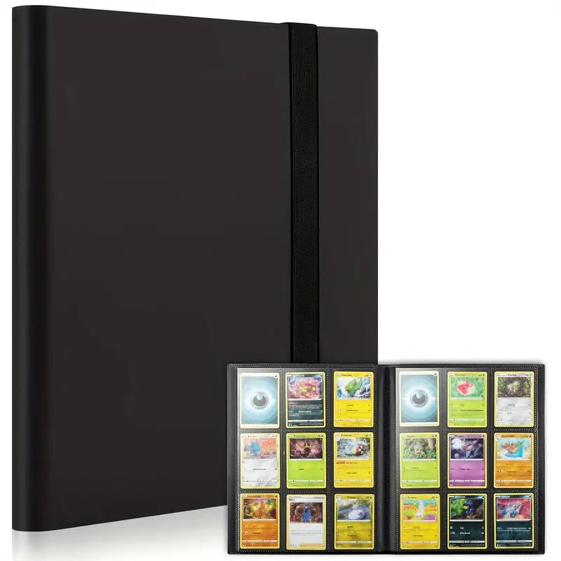 Premium Binder Black - 9 Pocket - Holds 540 Cards - Side-loading Pockets - Elasticized Closure Band
