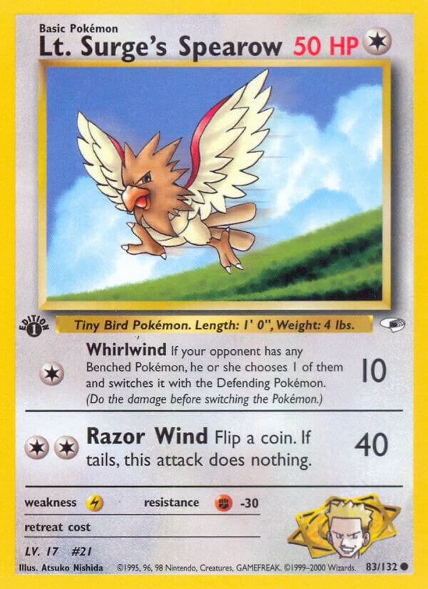 Lt. Surge's Spearow 083/132 (Gym Heroes) - 1st Edition
