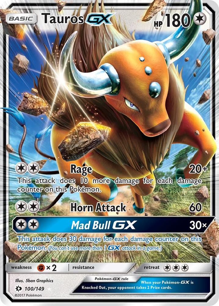 Tauros GX 100/149 (SM Base Set) - Holofoil