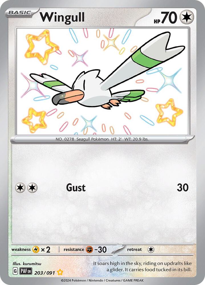 Wingull 203/091 (SV: Paldean Fates) - Holofoil