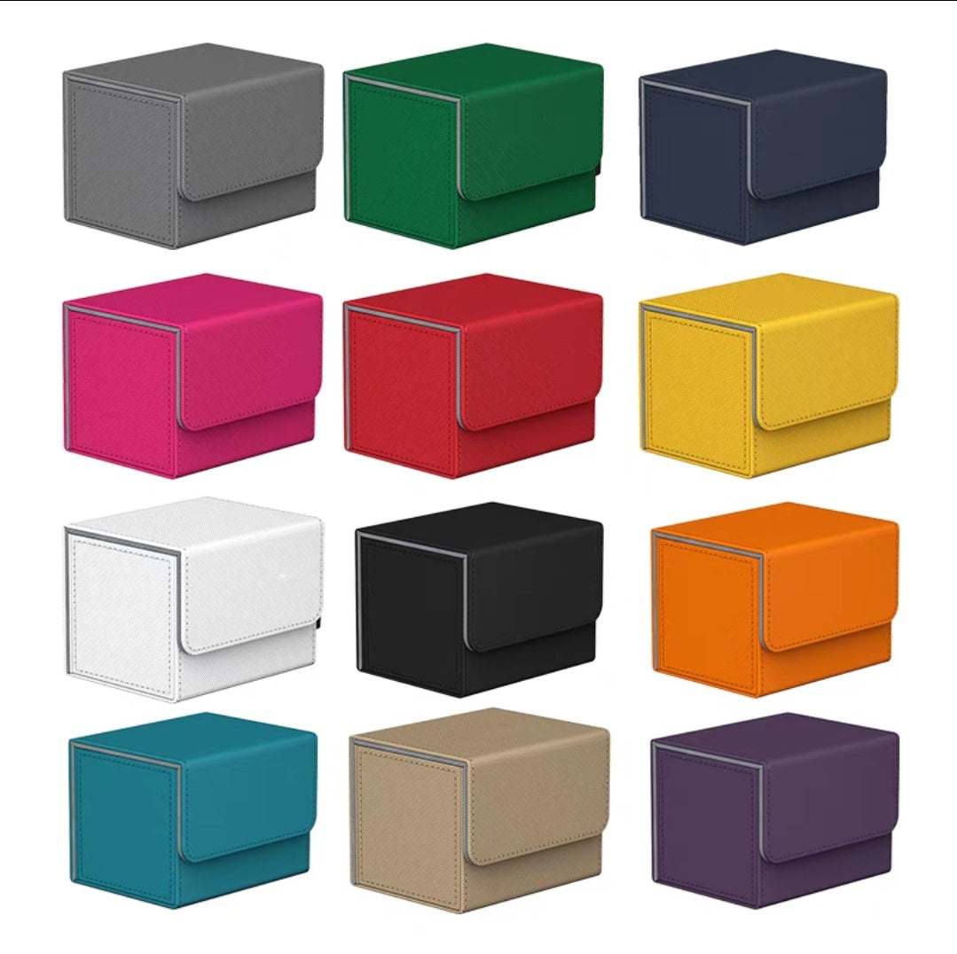 Sidewinder Horizontal Card Deck Storage Box High-grade PU Fabric Grey Felt Lined