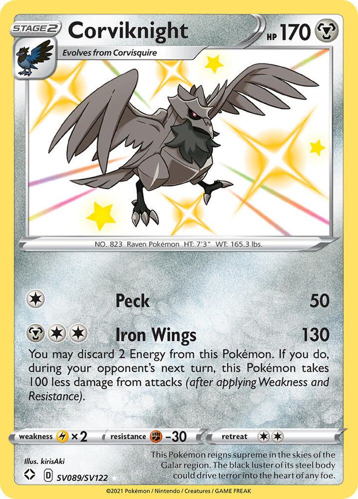 Corviknight SV089/SV122 (Shining Fates: Shiny Vault) - Holofoil