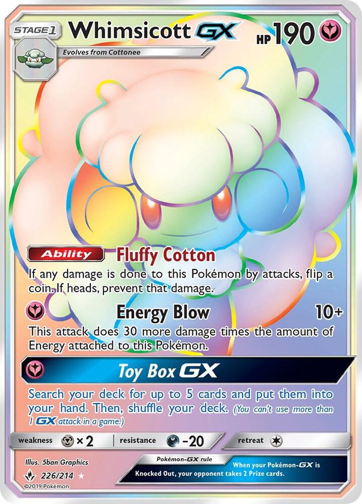 Whimsicott GX 226/214 (SM - Unbroken Bonds) - Holofoil