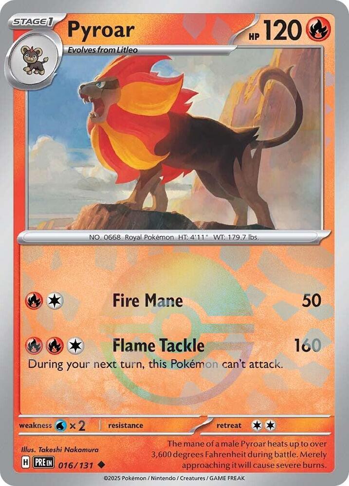 Pyroar 016/131 (SV: Prismatic Evolutions) - Poke Ball Holofoil