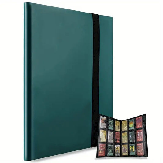 9Pkt Premium Binder - Dark Green - 360 pocket - Side-loading Pockets - Elasticized Closure Band