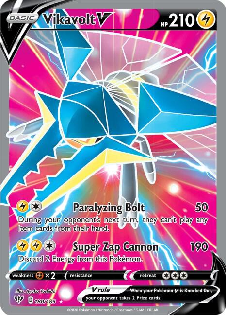 Vikavolt V 180/189 (SWSH03: Darkness Ablaze) - Holofoil