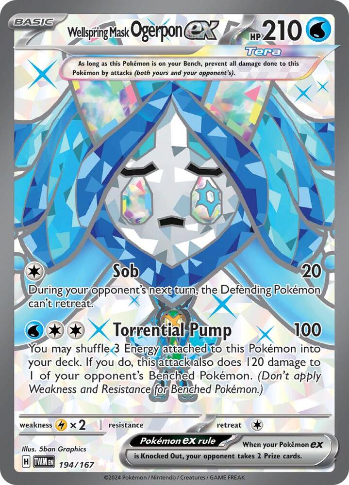 Wellspring Mask Ogerpon ex 194/167 (SV06: Twilight Masquerade) - Holofoil